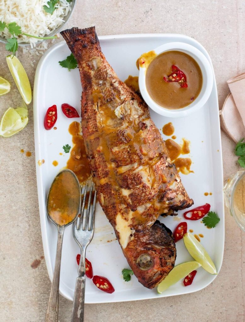 Swahili Grilled Fish withTamarind Coconut Sauce